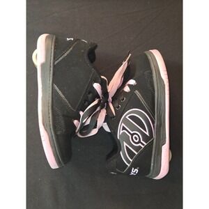 Heelys Kids Black Pink Dual-Lite Wheeled‎ Sneakers Shoes Size 1Y